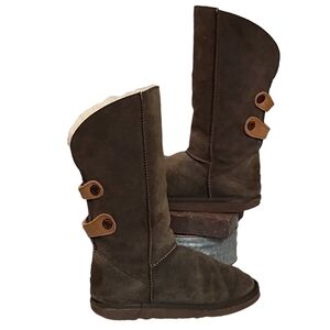 Emu Womens 7W Zoe Taupe Brown Tall Suede Wool Lined Boots